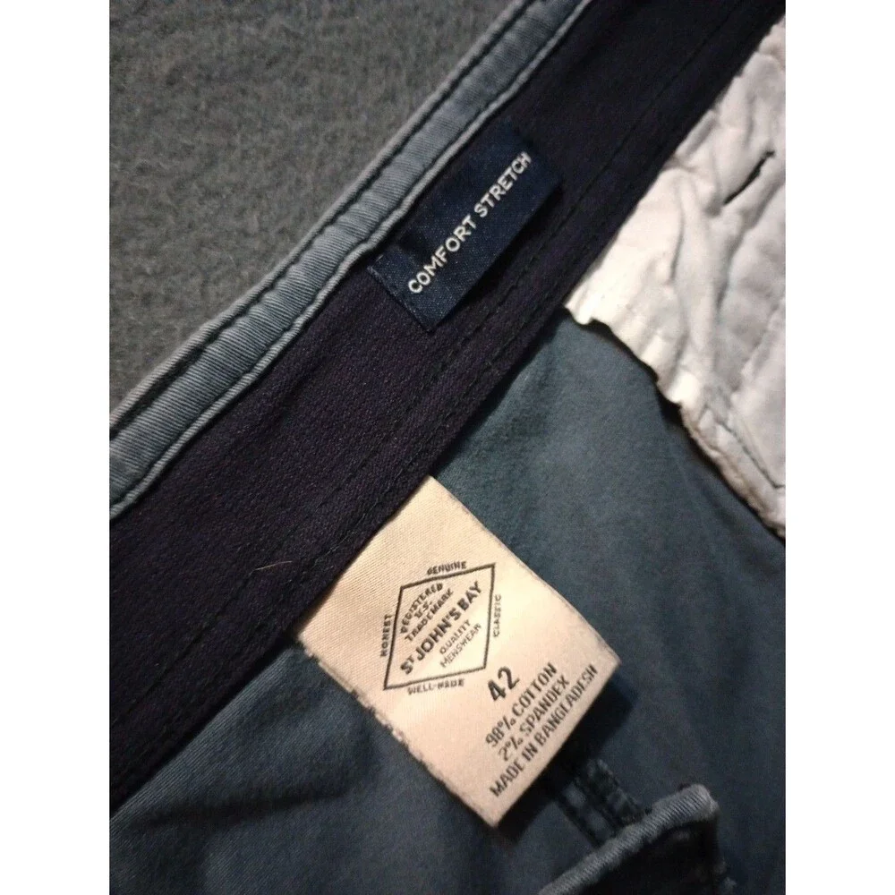 St John's Bay Men's Size 42 Blue Comfort Stretch Cargo Shorts 10